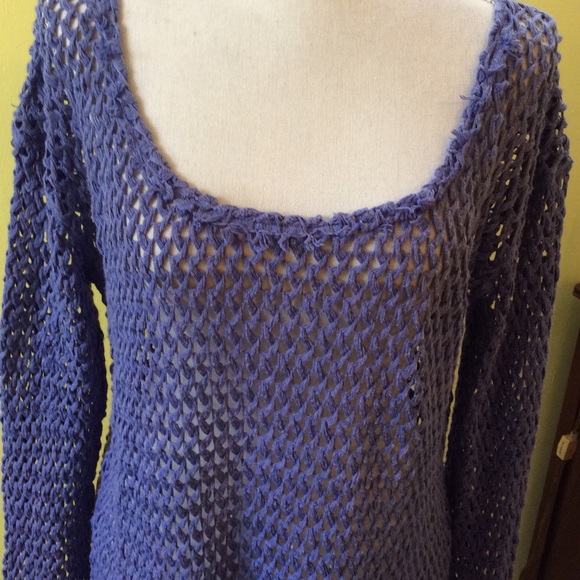 We the Free Crocheted Purple Top Size L - Picture 2 of 12